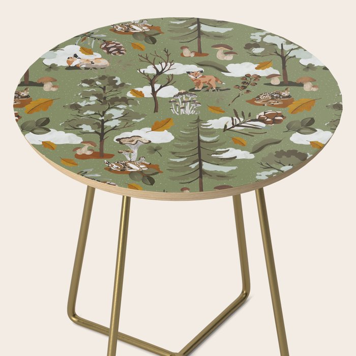 Baby animals in the leafy forest G Side Table Gallery Image 2
