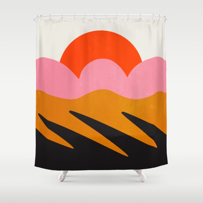 Landscape 02: Mid Century Abstraction Shower Curtain Gallery Image 1