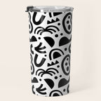 Black abstract organic shape art pattern Travel Mug Gallery Image 3