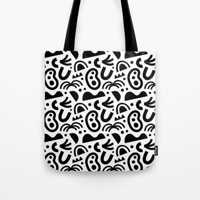 Black abstract organic shape art pattern Tote Bag Gallery Image 1