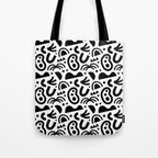 Black abstract organic shape art pattern Tote Bag Gallery Image 1