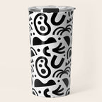 Black abstract organic shape art pattern Travel Mug Gallery Image 1