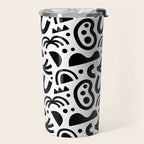 Black abstract organic shape art pattern Travel Mug Gallery Image 2