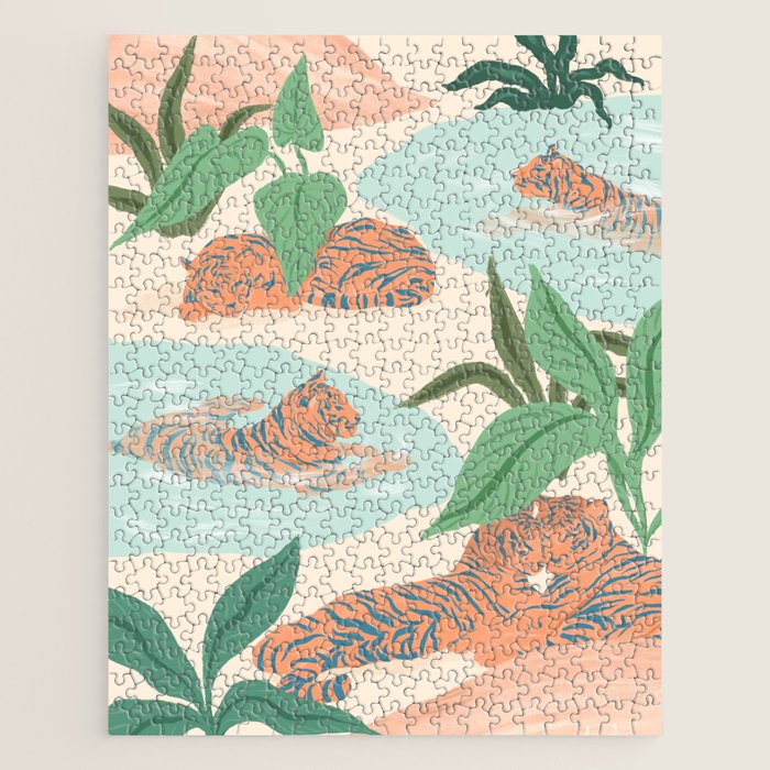 Chilling Tigers Jigsaw Puzzle Gallery Image 1