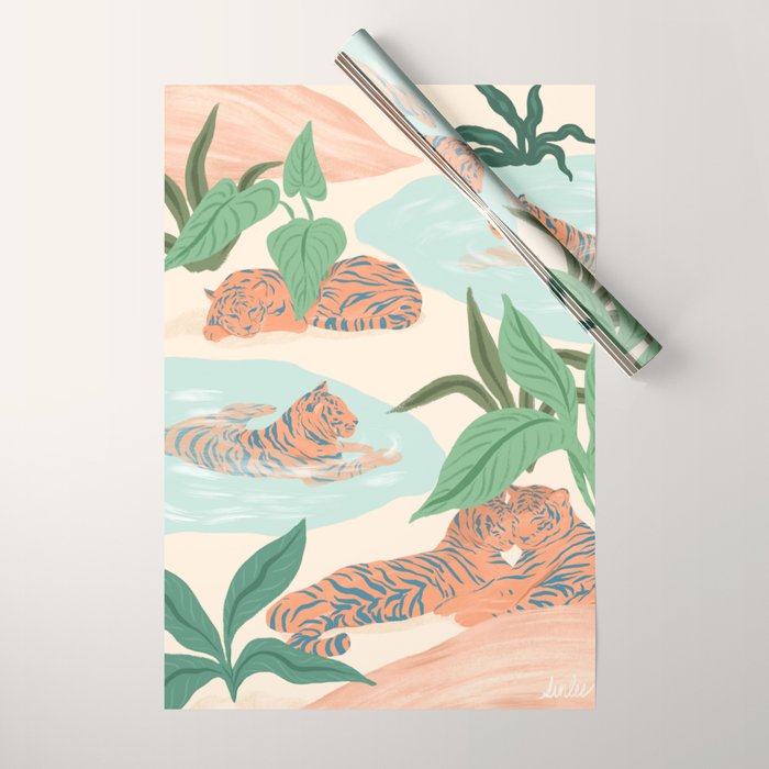 Chilling Tigers Wrapping Paper Gallery Image 1