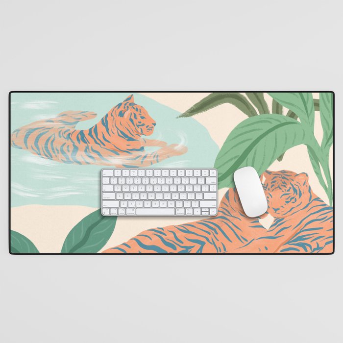 Chilling Tigers Desk Mat Gallery Image 1