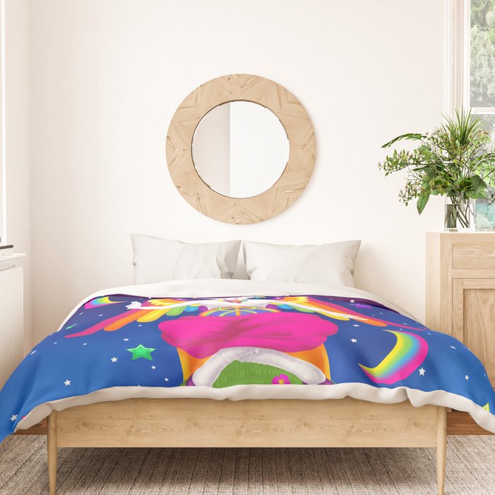 1997 Neon Rainbow Baphomet Duvet Cover Gallery Image 3