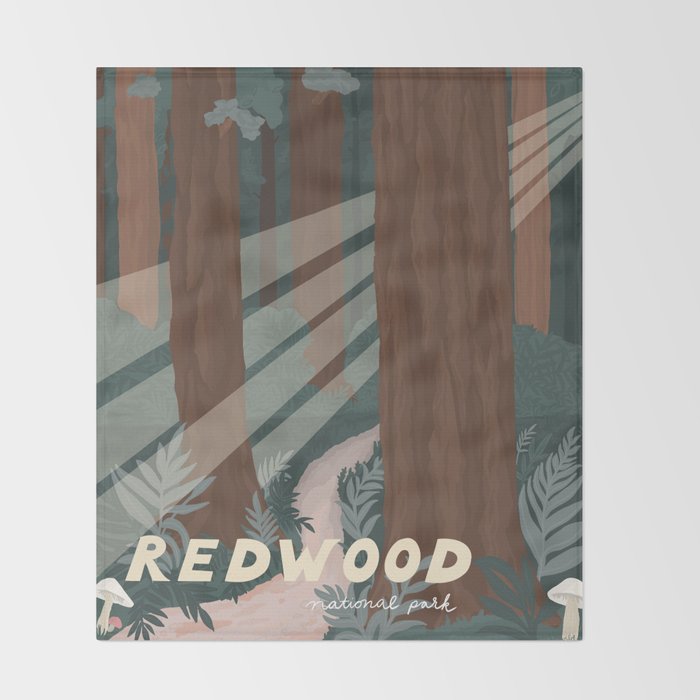 Redwood National Park Throw Blanket Gallery Image 2