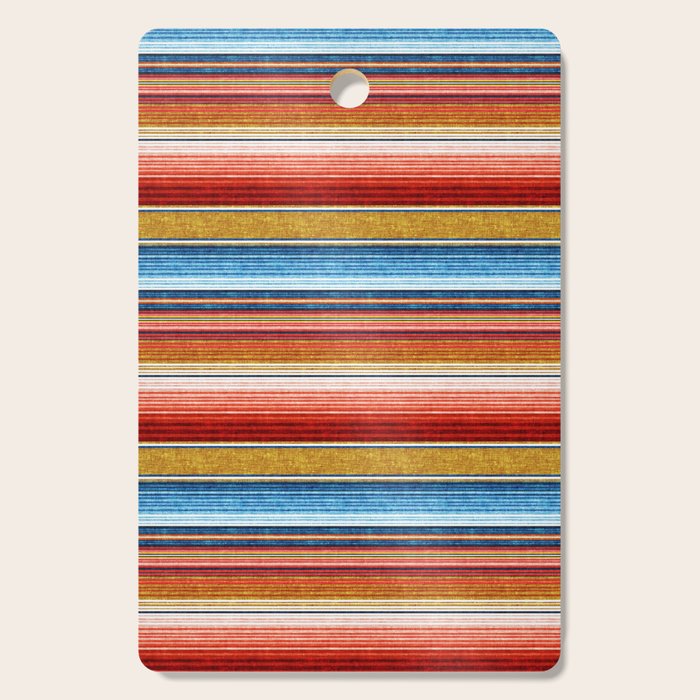 serape southwest stripe - red, blue, gold Cutting Board Gallery Image 1