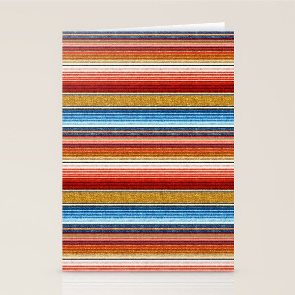 serape southwest stripe - red, blue, gold Stationery Card Gallery Image 2