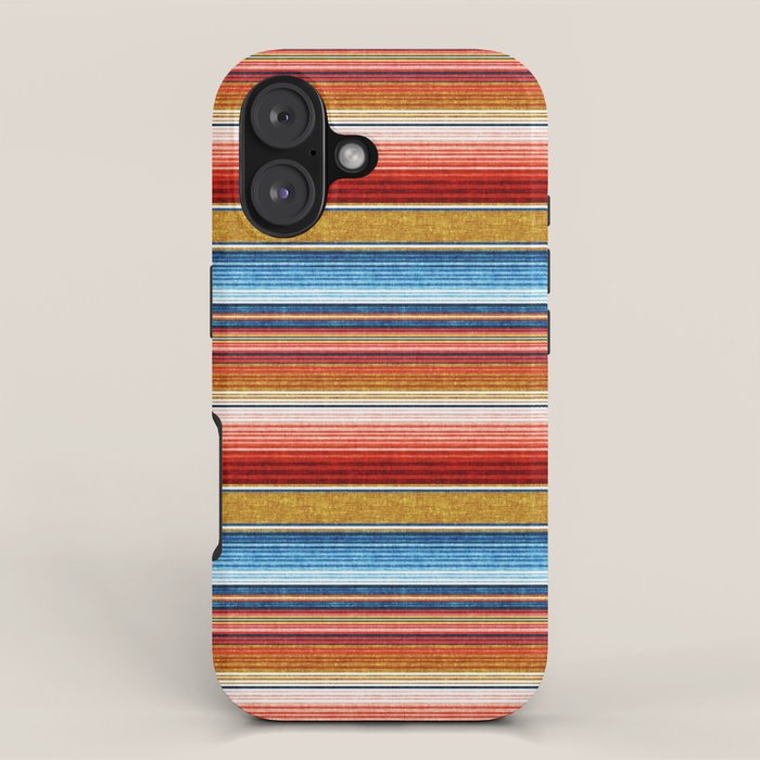 serape southwest stripe - red, blue, gold iPhone Case Gallery Image 1