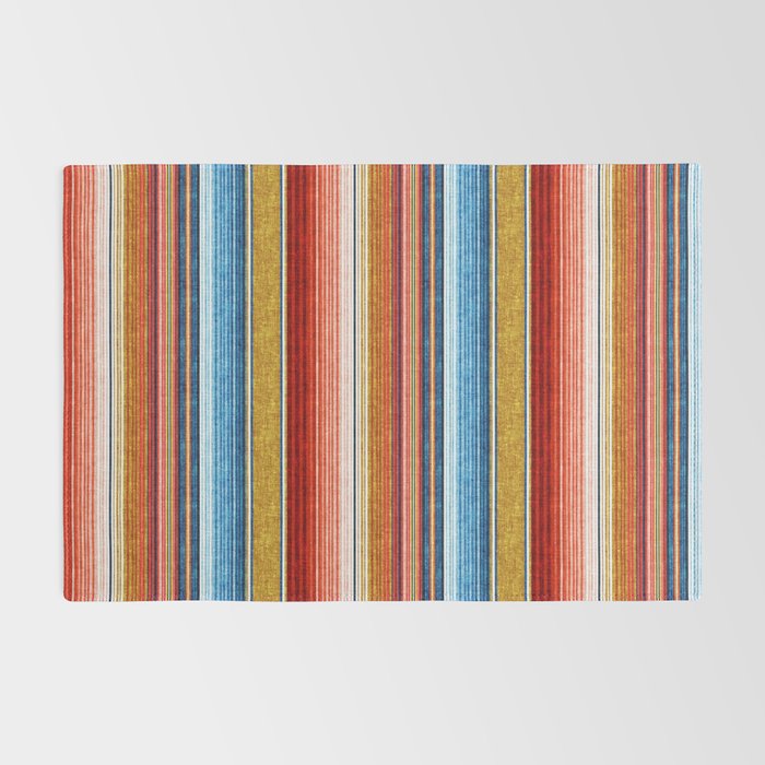 serape southwest stripe - red, blue, gold Rug Gallery Image 2