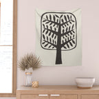 Linocut Tree #2 Wall Tapestry Gallery Image 2