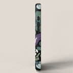 Go veggie // black background sage green mint goldenrod yellow coral and purple beet vegetables iPhone Case Gallery Image 2
