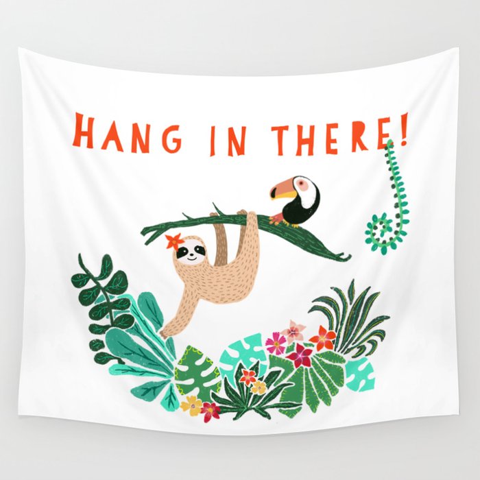 Hang in there! - Sloth Wall Tapestry Gallery Image 1