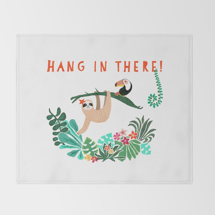 Hang in there! - Sloth Throw Blanket Gallery Image 2