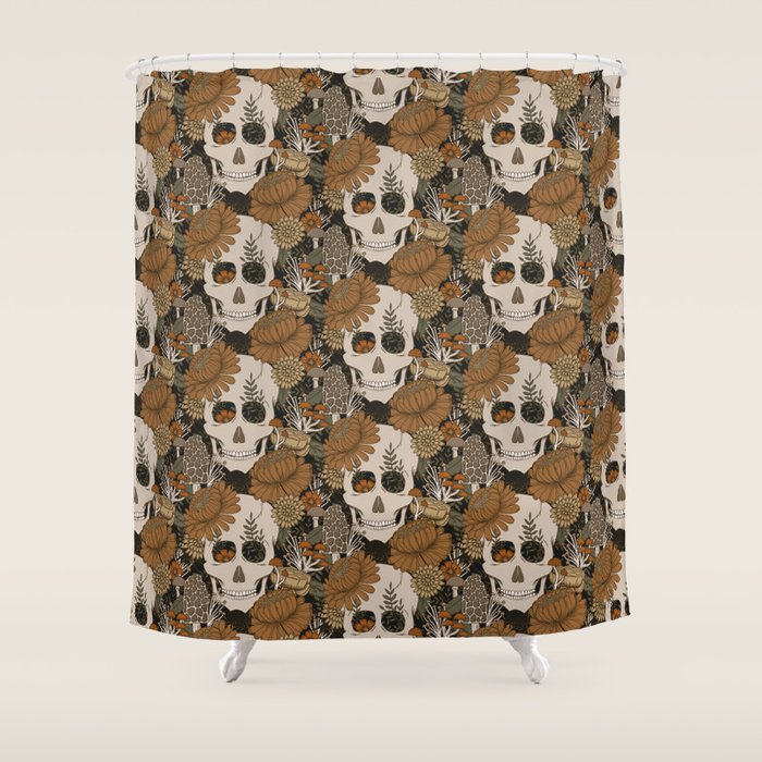 Autumn Skulls Shower Curtain Gallery Image 1
