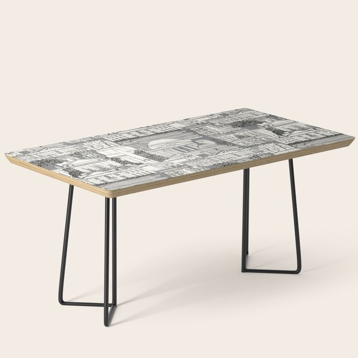 Washington DC toile gray Coffee Table Gallery Image 1
