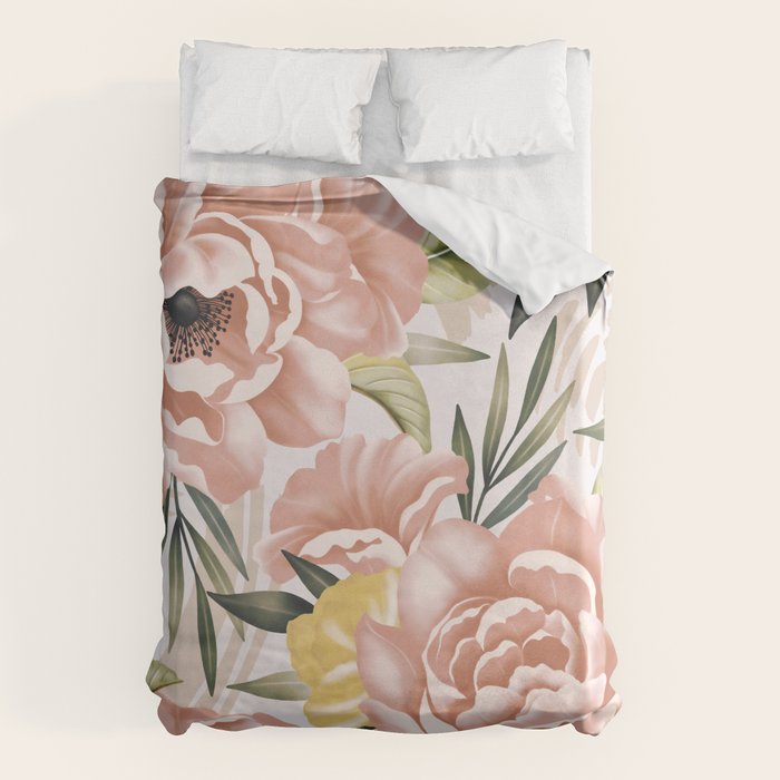 Big pink bouquet flowers S Duvet Cover Gallery Image 1