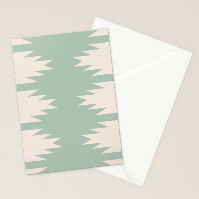 Geometric Southwestern Minimalism - Neutral Sage Green Stationery Card Gallery Image 2