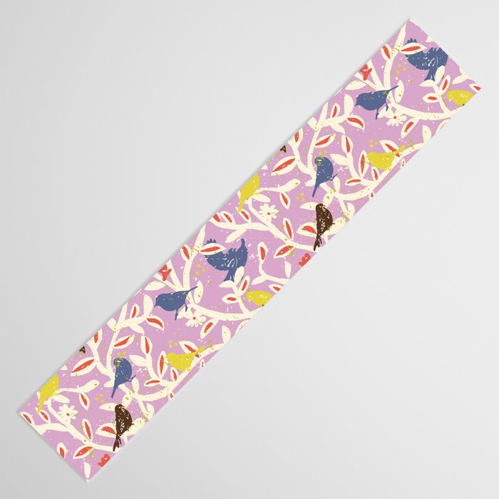 Birds in branches chalky pink Table Runner Gallery Image 3