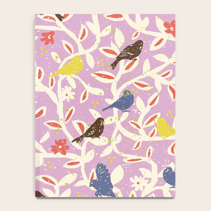 Birds in branches chalky pink Notebook Gallery Image 4