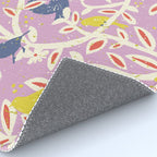 Birds in branches chalky pink Rug Gallery Image 4