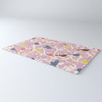 Birds in branches chalky pink Rug Gallery Image 3