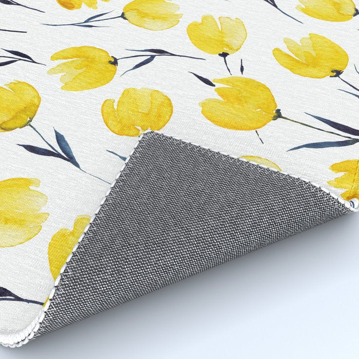 Yellow Tulips | Watercolour Pattern Rug Gallery Image 4