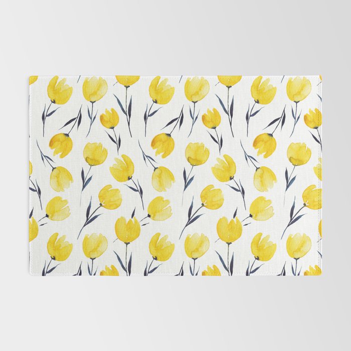 Yellow Tulips | Watercolour Pattern Rug Gallery Image 2