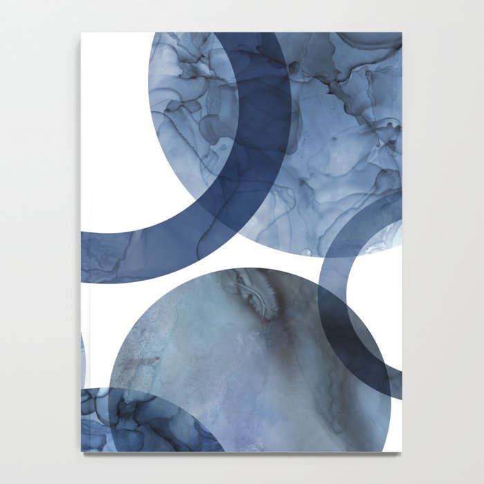 Mid Century Modern Abstract Shapes Navy Blue Notebook Gallery Image 4