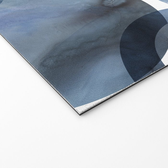 Mid Century Modern Abstract Shapes Navy Blue Welcome Mat Gallery Image 2