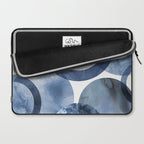 Mid Century Modern Abstract Shapes Navy Blue Laptop Sleeve Gallery Image 2