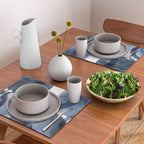 Mid Century Modern Abstract Shapes Navy Blue Placemat Gallery Image 2