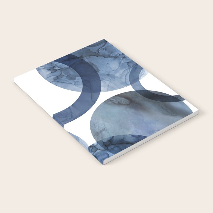 Mid Century Modern Abstract Shapes Navy Blue Notebook Gallery Image 1