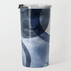 Mid Century Modern Abstract Shapes Navy Blue Travel Mug Gallery Image 3