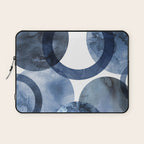 Mid Century Modern Abstract Shapes Navy Blue Laptop Sleeve Gallery Image 1