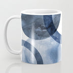 Mid Century Modern Abstract Shapes Navy Blue Coffee Mug Gallery Image 3