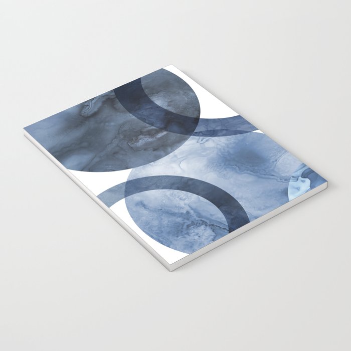 Mid Century Modern Abstract Shapes Navy Blue Notebook Gallery Image 3
