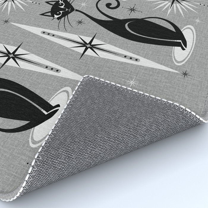 Mid Century Meow Atomic Cats on Cool Gray ©studioxtine Rug Gallery Image 4
