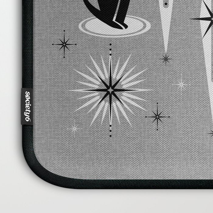 Mid Century Meow Atomic Cats on Cool Gray ©studioxtine Laptop Sleeve Gallery Image 3