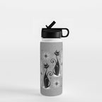 Mid Century Meow Atomic Cats on Cool Gray ©studioxtine Water Bottle Gallery Image 1