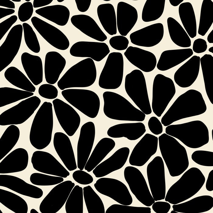 Black and White Retro Floral Art Print  Coffee Mug Gallery Image 2