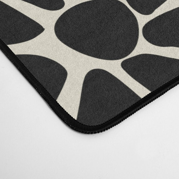 Black and White Retro Floral Art Print  Desk Mat Gallery Image 4