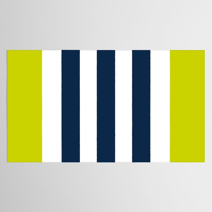 Modern Classy Navy Blue Lime Green STRIPES Tablecloth Gallery Image 2