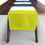 Modern Classy Navy Blue Lime Green STRIPES Table Runner Gallery Image 1
