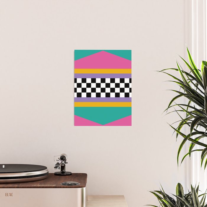 Checkered pattern grid / Vintage 80s / Retro 90s Poster Gallery Image 2