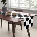 Checkered pattern grid / Vintage 80s / Retro 90s Table Runner Gallery Image 2