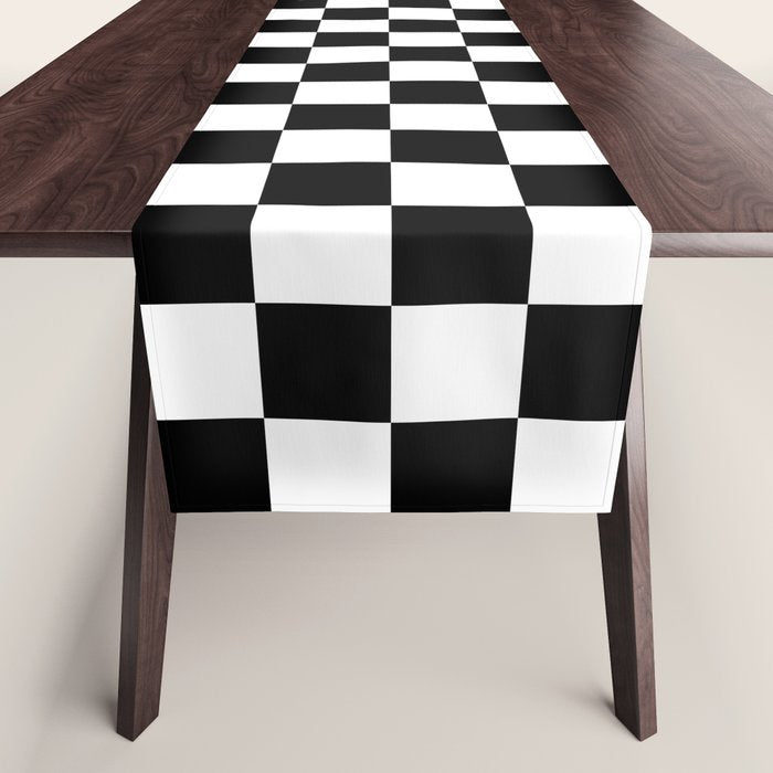 Checkered pattern grid / Vintage 80s / Retro 90s Table Runner Gallery Image 1