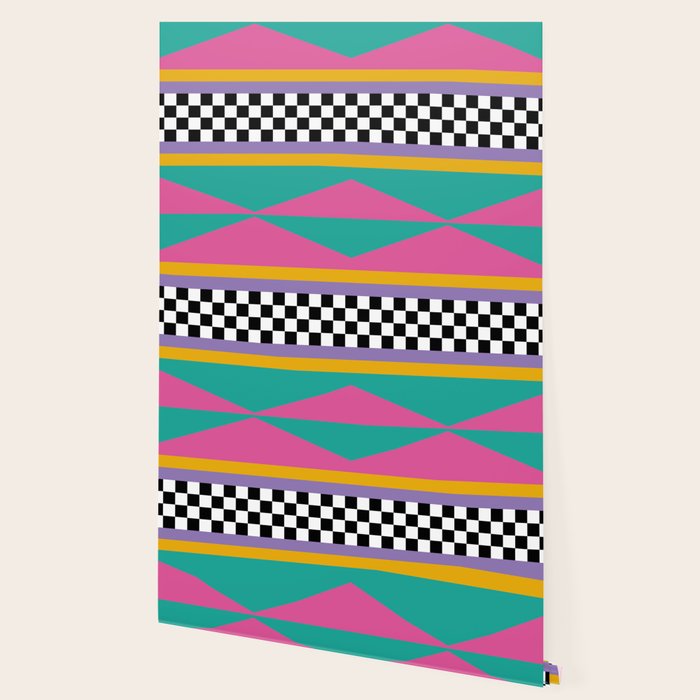 Checkered pattern grid / Vintage 80s / Retro 90s Wallpaper Gallery Image 2